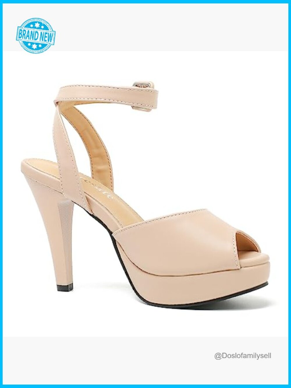 Platform High Heel Sandals Ankle Strap Peep Toe Slingback Dress Shoes - Picture 5 of 7
